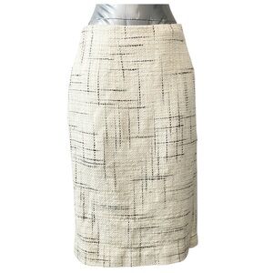 Garfield & Marks Skirt Size 8 Cream Black Tweed Career Pencil‎ Made USA
